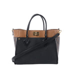 Louis Vuitton On My Side MM Monogram Leather 2Way Handbag in Brown x Black M53823