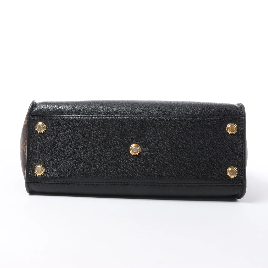 Louis Vuitton On My Side MM Monogram Leather 2Way Handbag in Brown x Black M53823