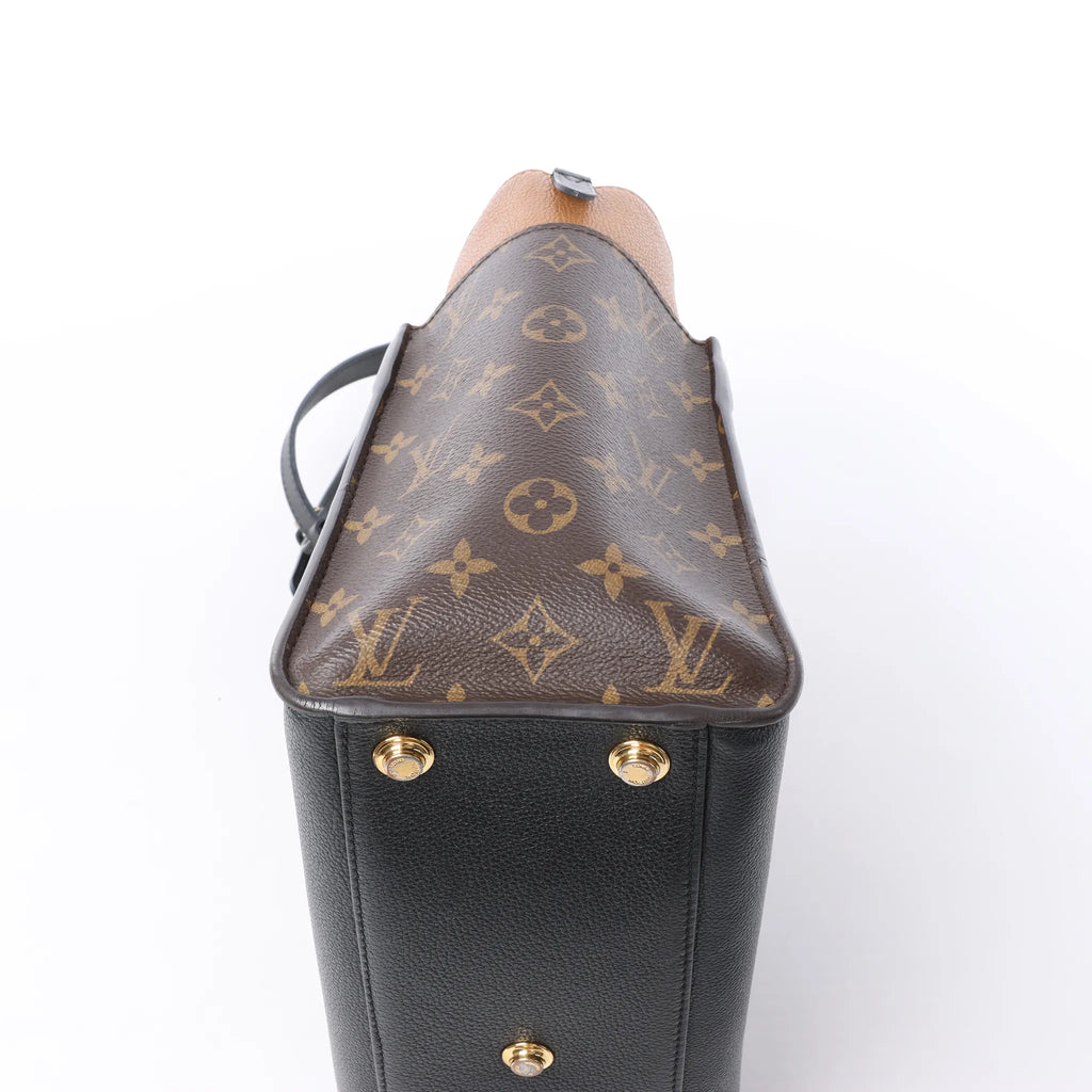 Louis Vuitton On My Side MM Monogram Leather 2Way Handbag in Brown x Black M53823
