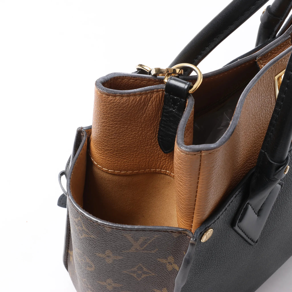 Louis Vuitton On My Side MM Monogram Leather 2Way Handbag in Brown x Black M53823