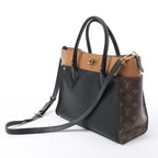 Louis Vuitton On My Side MM Monogram Leather 2Way Handbag in Brown x Black M53823