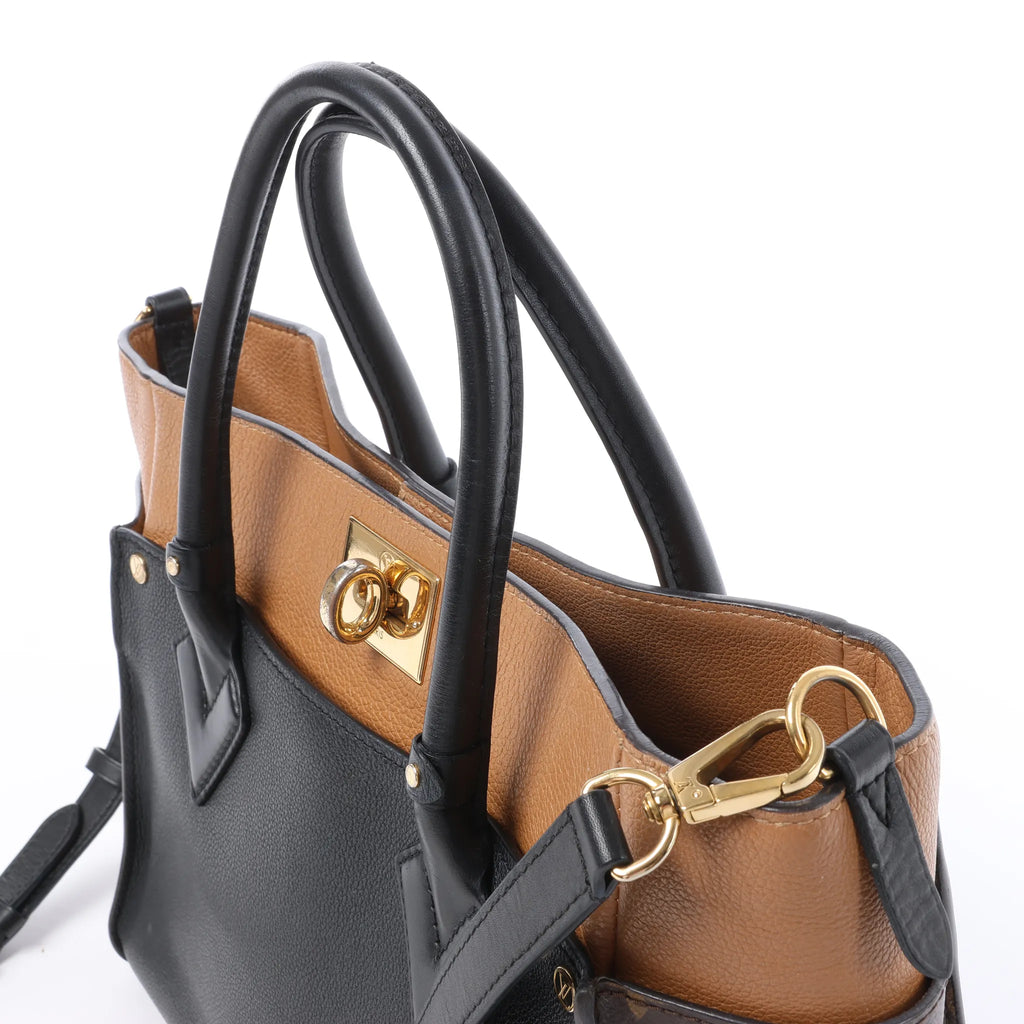 Louis Vuitton On My Side MM Monogram Leather 2Way Handbag in Brown x Black M53823