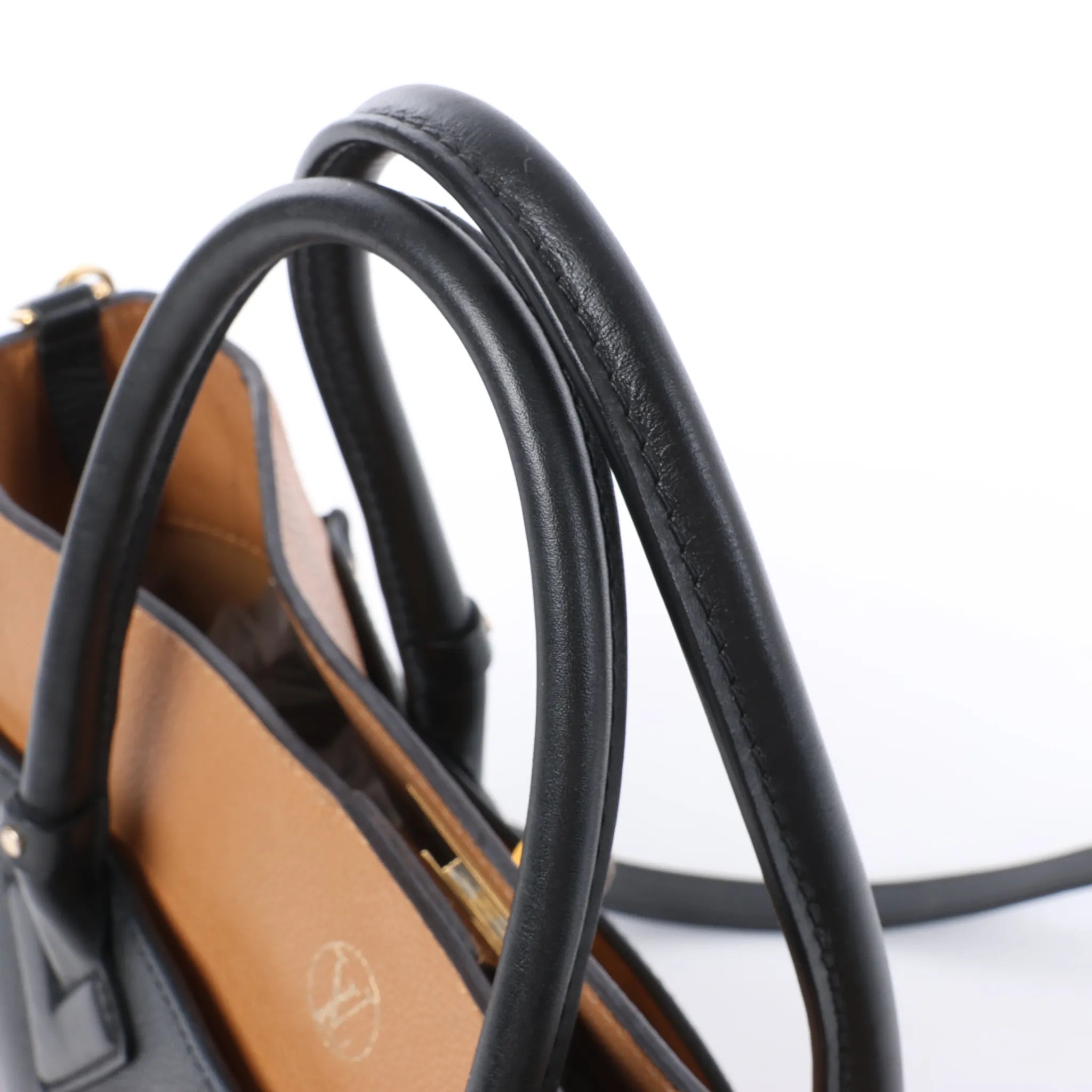 Louis Vuitton On My Side MM Monogram Leather 2Way Handbag in Brown x Black M53823