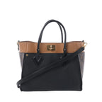 Louis Vuitton On My Side MM Monogram Leather 2Way Handbag in Brown x Black M53823