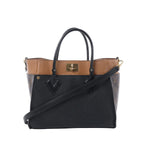 Louis Vuitton On My Side MM Monogram Leather 2Way Handbag in Brown x Black M53823