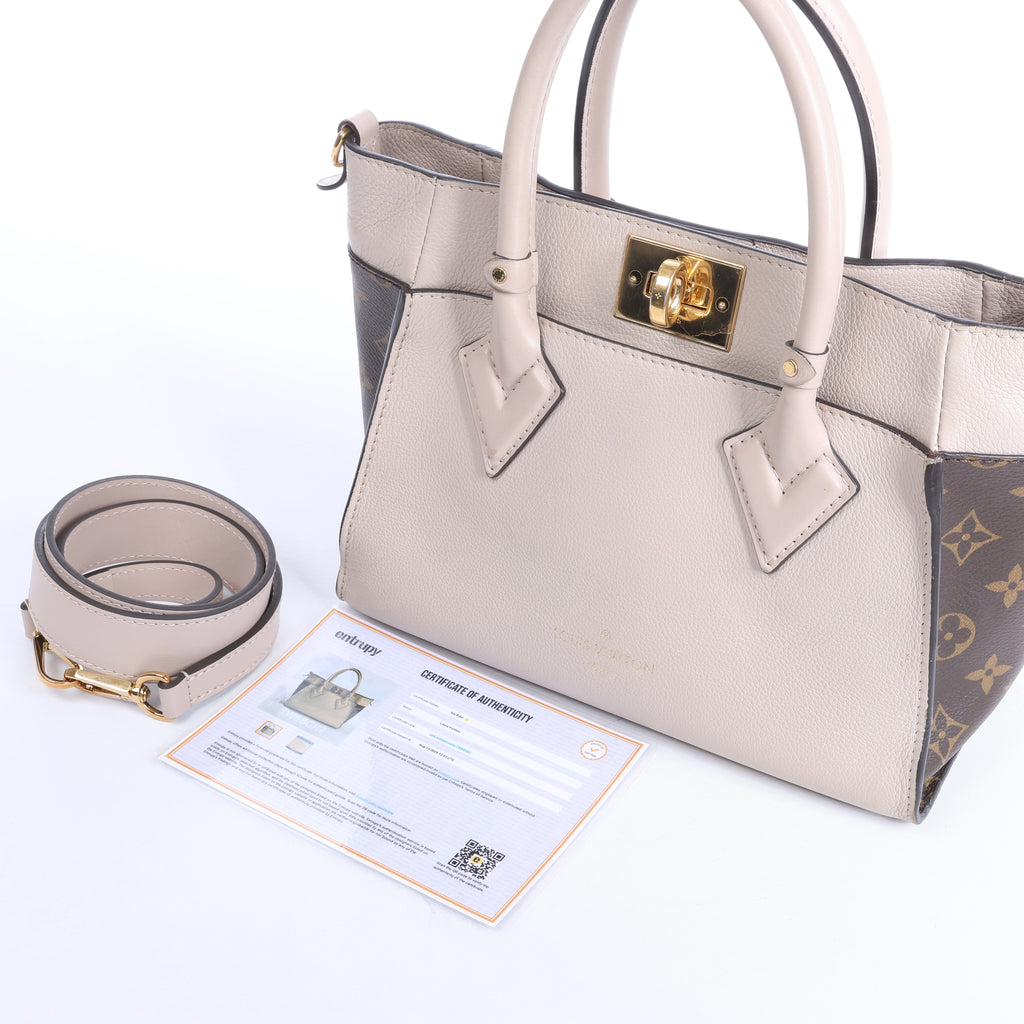 Louis Vuitton On My Side PM Monogram x Leather in Beige×Brown M57729