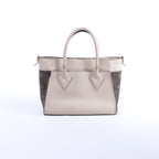 Louis Vuitton On My Side PM Monogram x Leather in Beige×Brown M57729