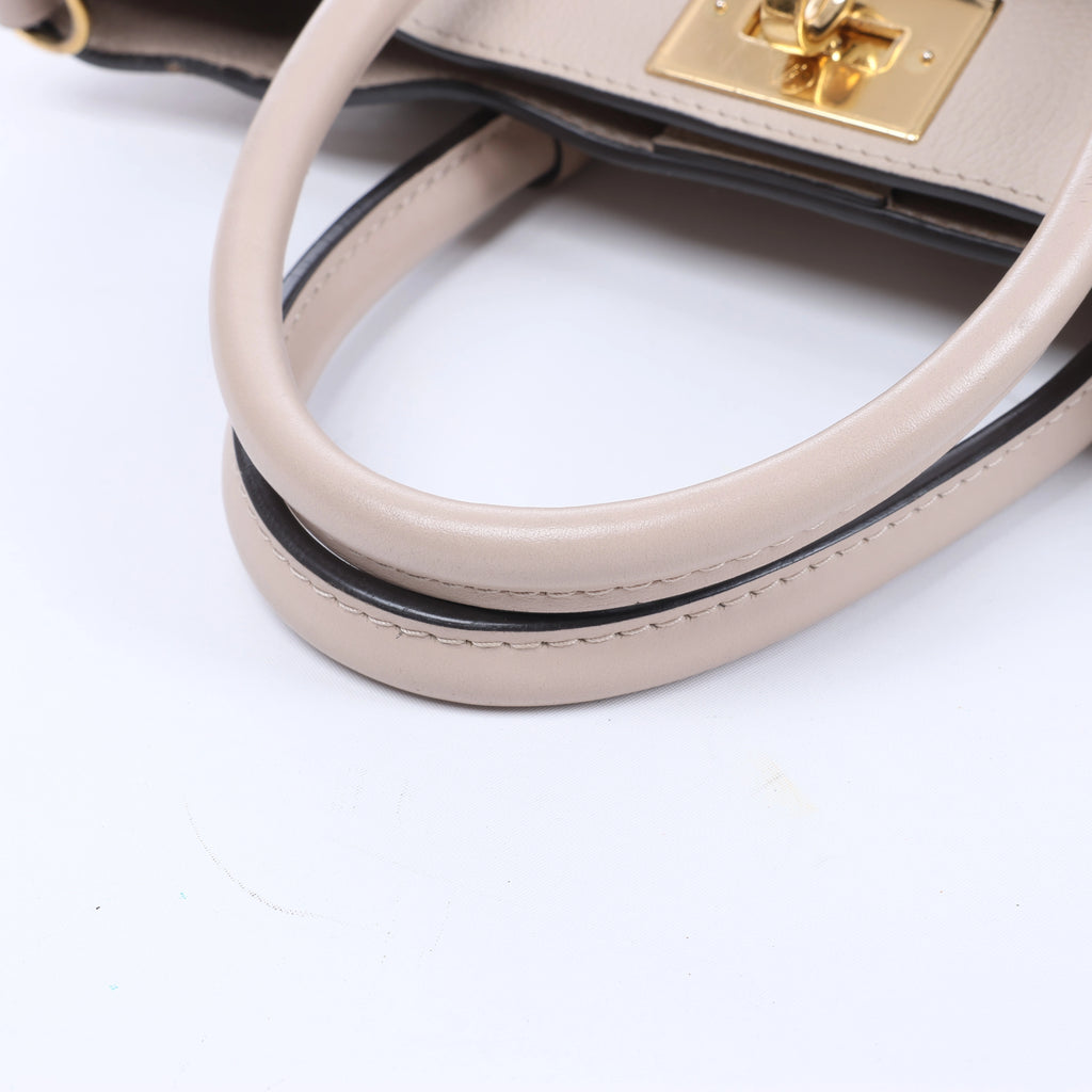 Louis Vuitton On My Side PM Monogram x Leather in Beige×Brown M57729