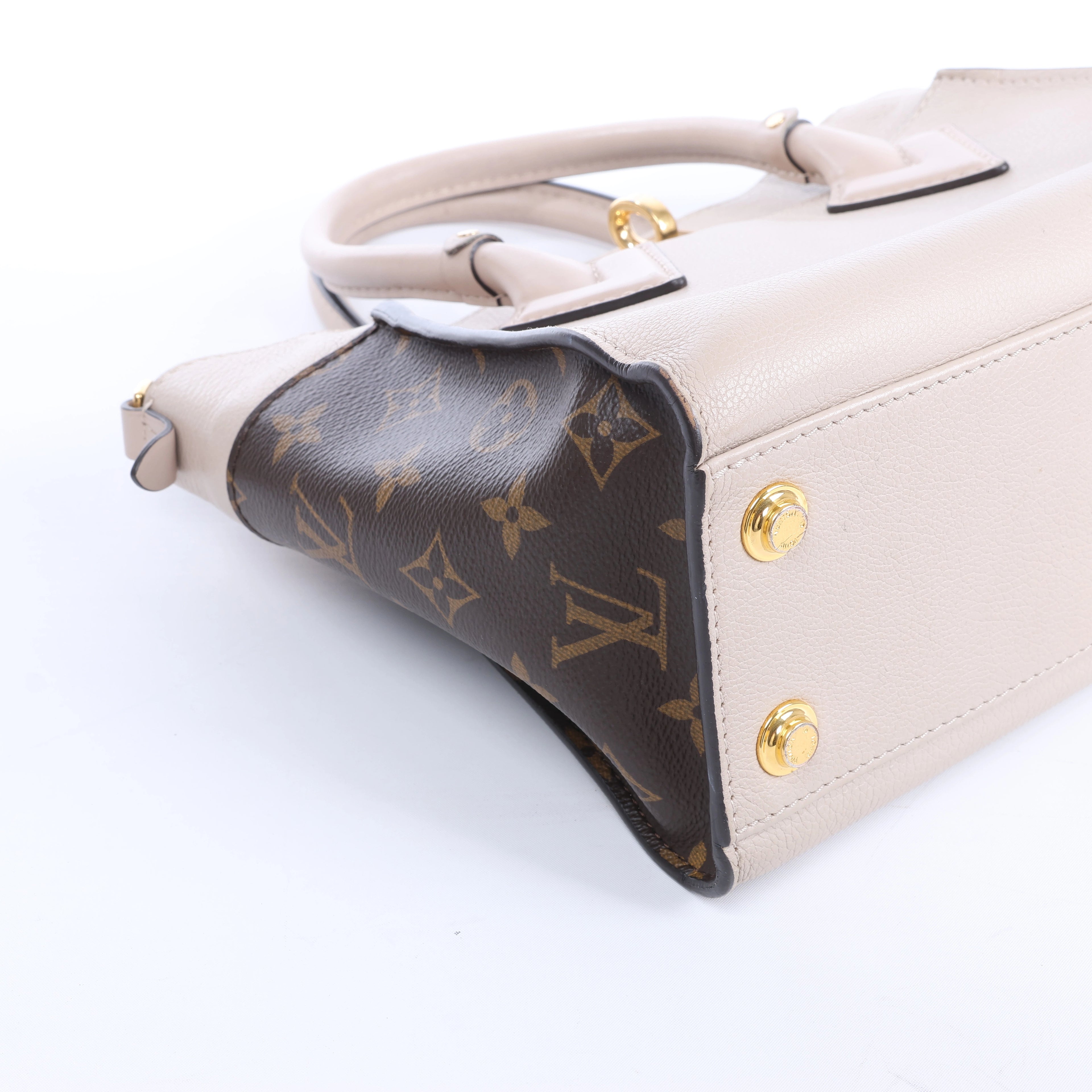 Louis Vuitton On My Side PM Monogram x Leather in Beige×Brown M57729