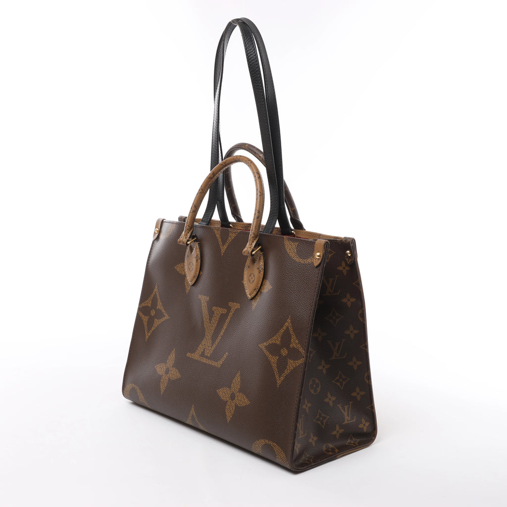 Louis Vuitton OnTheGo MM Giant Monogram Reverse 2Way Handbag in Brown M45321