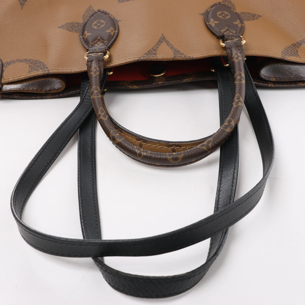 Louis Vuitton OnTheGo MM Giant Monogram Reverse 2Way Handbag in Brown M45321
