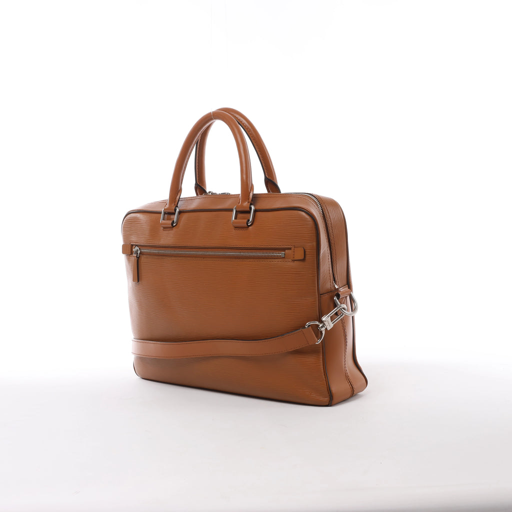 Bolso de mano Louis Vuitton Porte Documents Jules de piel Epi en negro M50163