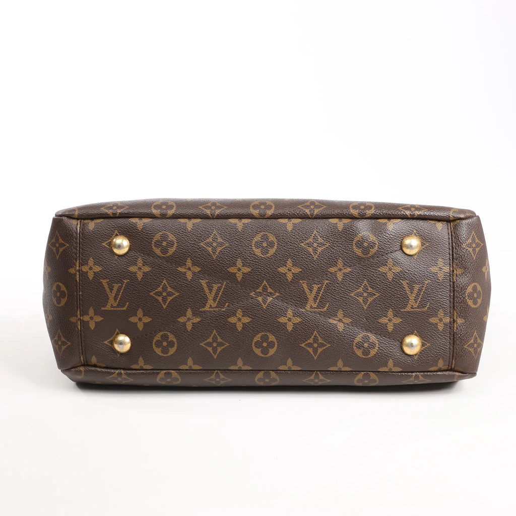 Louis Vuitton Pallas MM Monogram 2Way Handbag in Brown x Burgundy M40906
