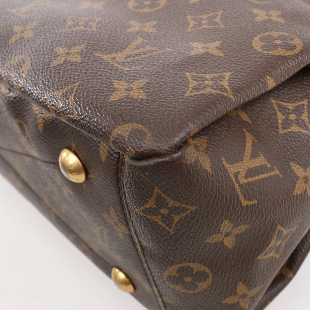 Louis Vuitton Pallas MM Monogram 2Way Handbag in Brown x Burgundy M40906