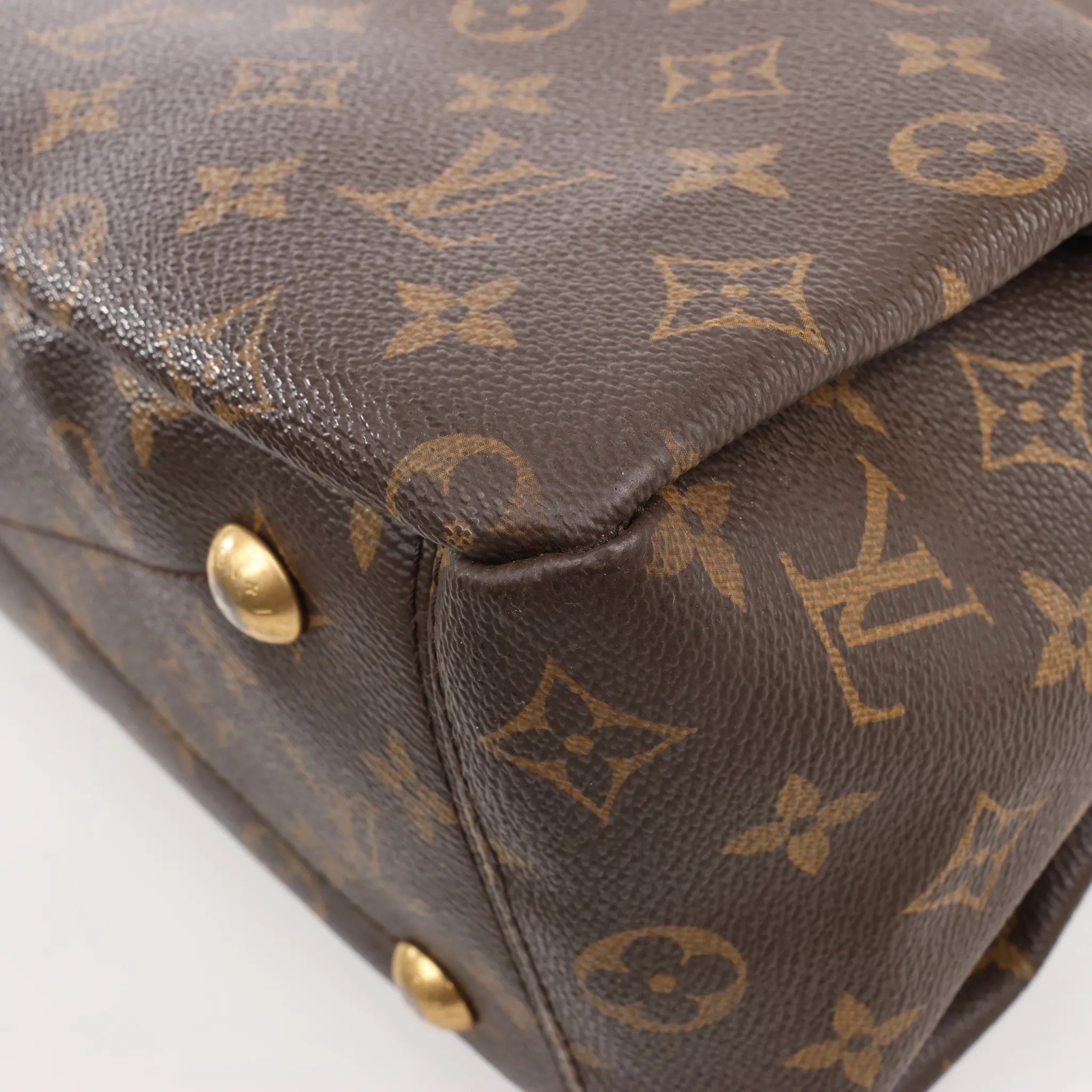 Louis Vuitton Pallas MM Monogram 2Way Handbag in Brown x Burgundy M40906