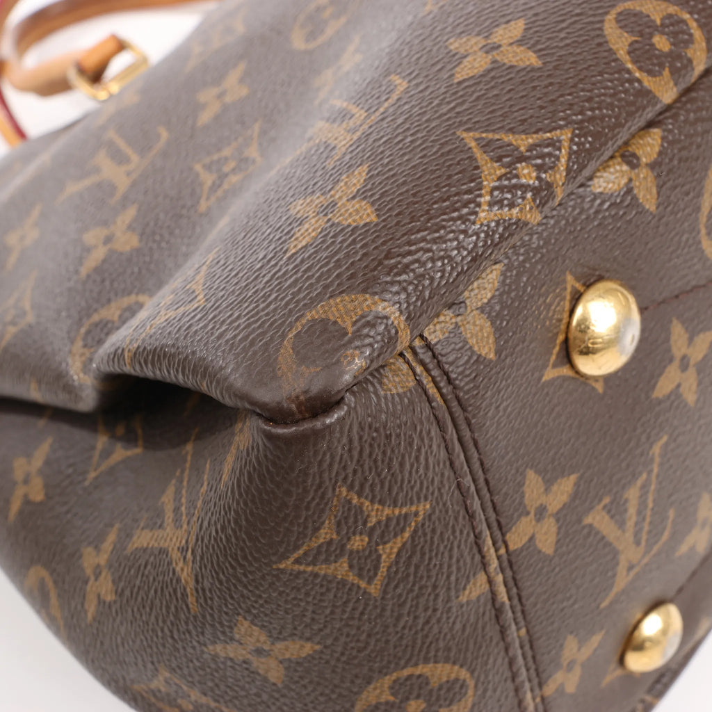 Louis Vuitton Pallas MM Monogram 2Way Handbag in Brown x Burgundy M40906
