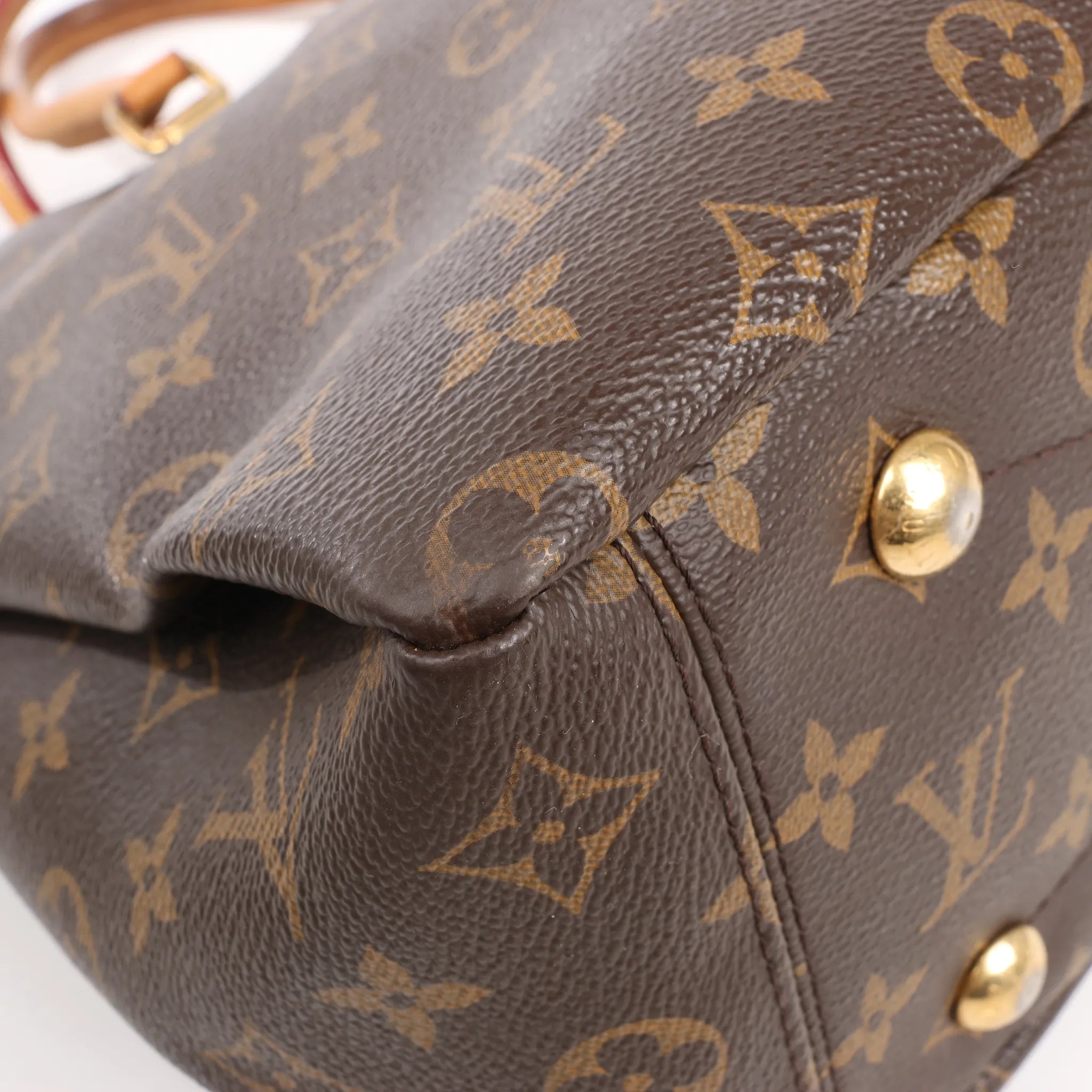Louis Vuitton Pallas MM Monogram 2Way Handbag in Brown x Burgundy M40906