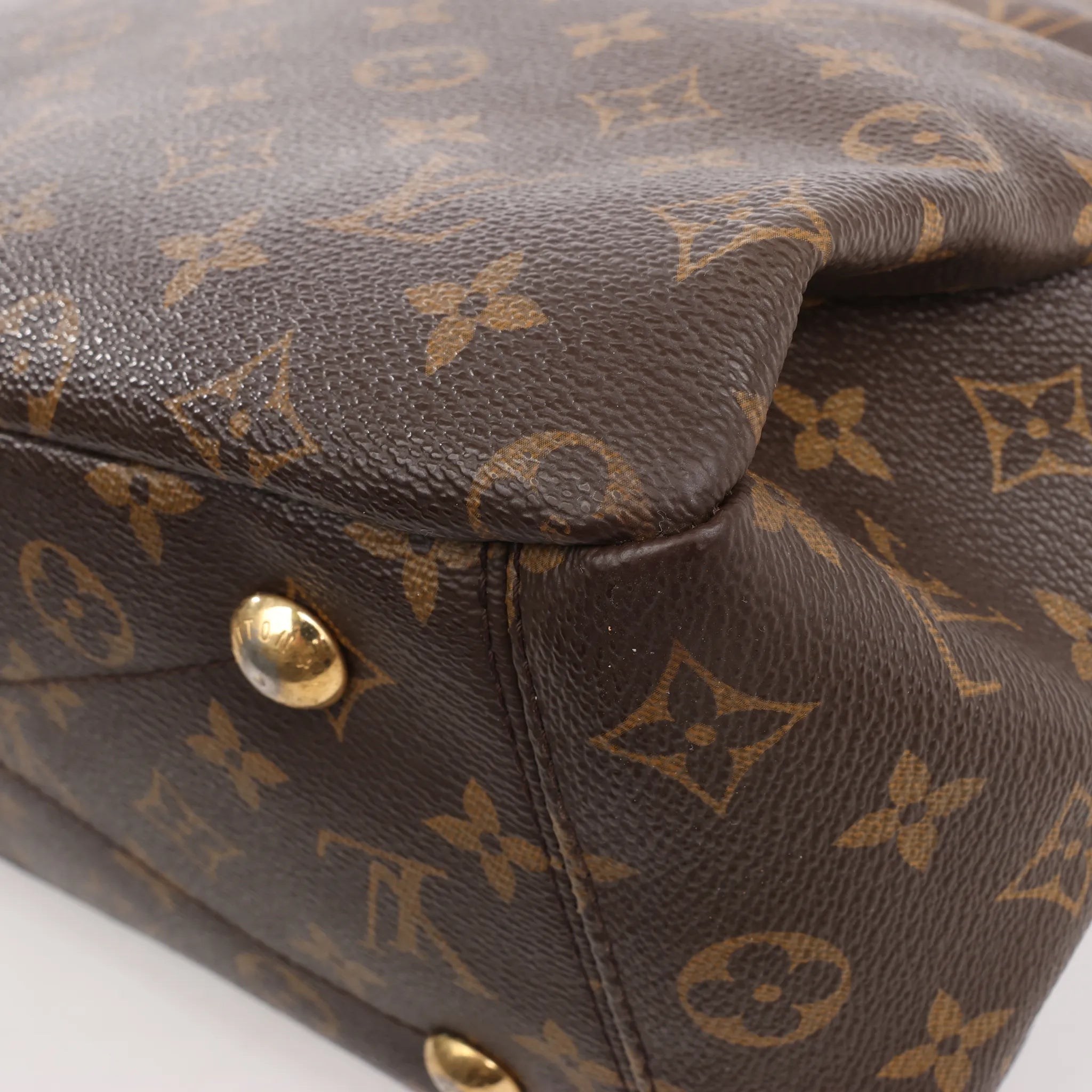 Louis Vuitton Pallas MM Monogram 2Way Handbag in Brown x Burgundy M40906