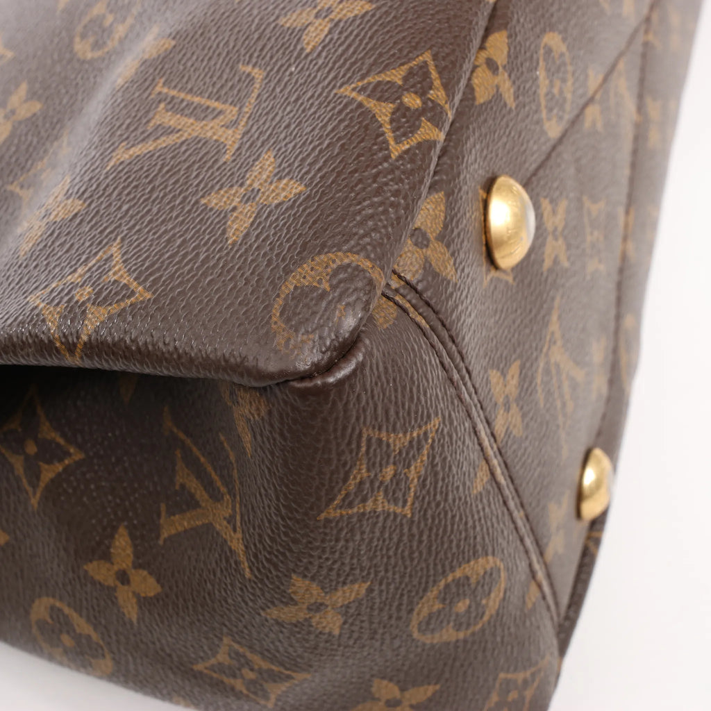 Louis Vuitton Pallas MM Monogram 2Way Handbag in Brown x Burgundy M40906