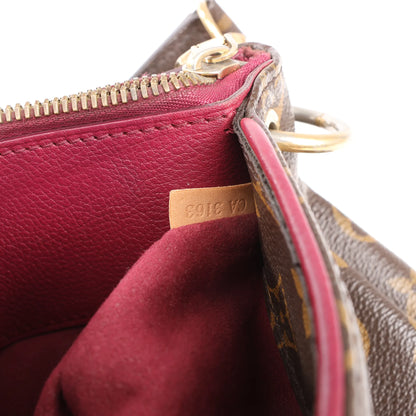 Louis Vuitton Pallas MM Monogram 2Way Handbag in Brown x Burgundy M40906