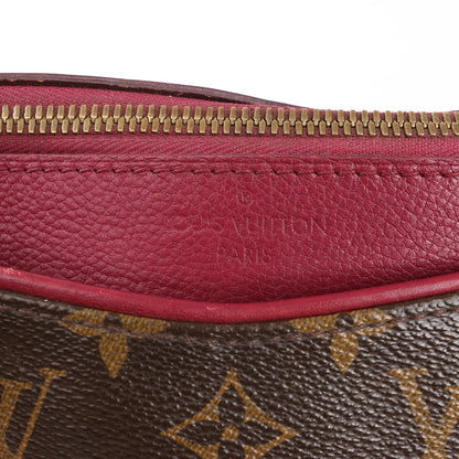 Louis Vuitton Pallas MM Monogram 2Way Handbag in Brown x Burgundy M40906