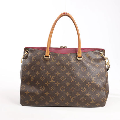 Louis Vuitton Pallas MM Monogram 2Way Handbag in Brown x Burgundy M40906