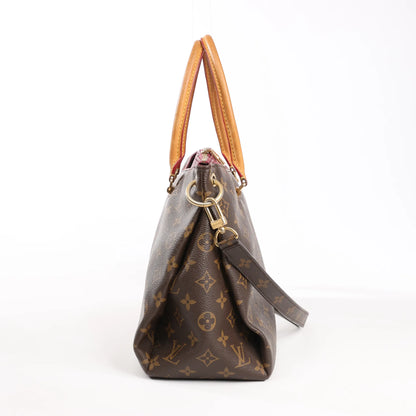 Louis Vuitton Pallas MM Monogram 2Way Handbag in Brown x Burgundy M40906