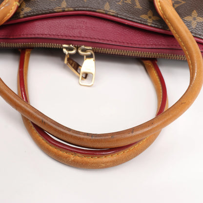 Louis Vuitton Pallas MM Monogram 2Way Handbag in Brown x Burgundy M40906