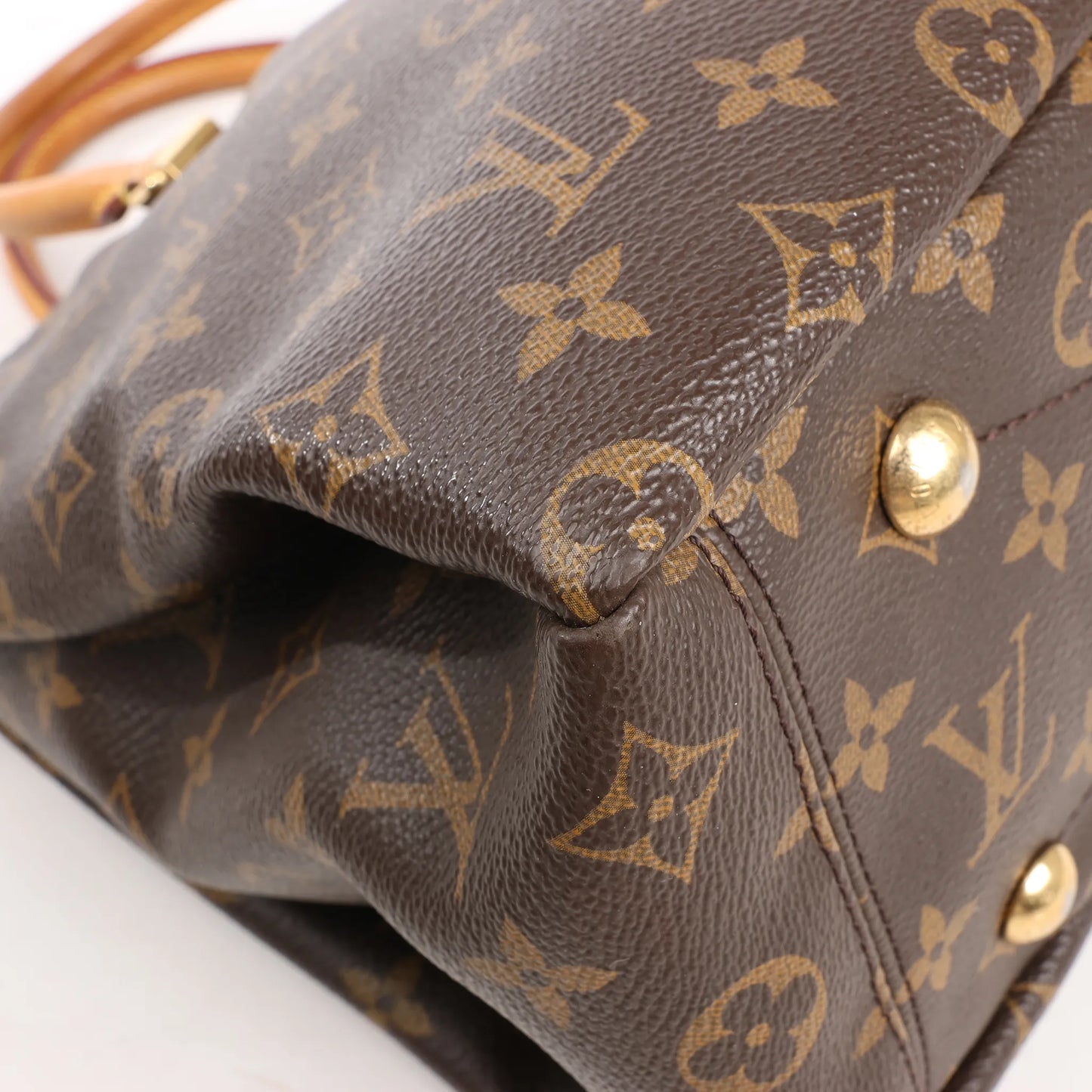Louis Vuitton Monogram Pallas MM 2Way Handbag in Brown x Red M40906