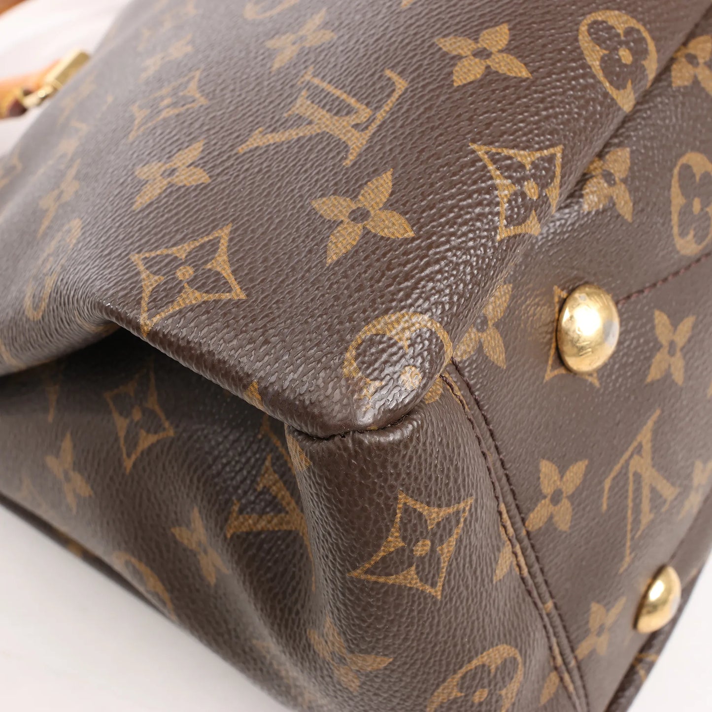 Louis Vuitton Monogram Pallas MM 2Way Handbag in Brown x Red M40906