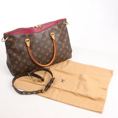 Louis Vuitton Monogram Pallas MM 2Way Handbag in Brown x Red M40906