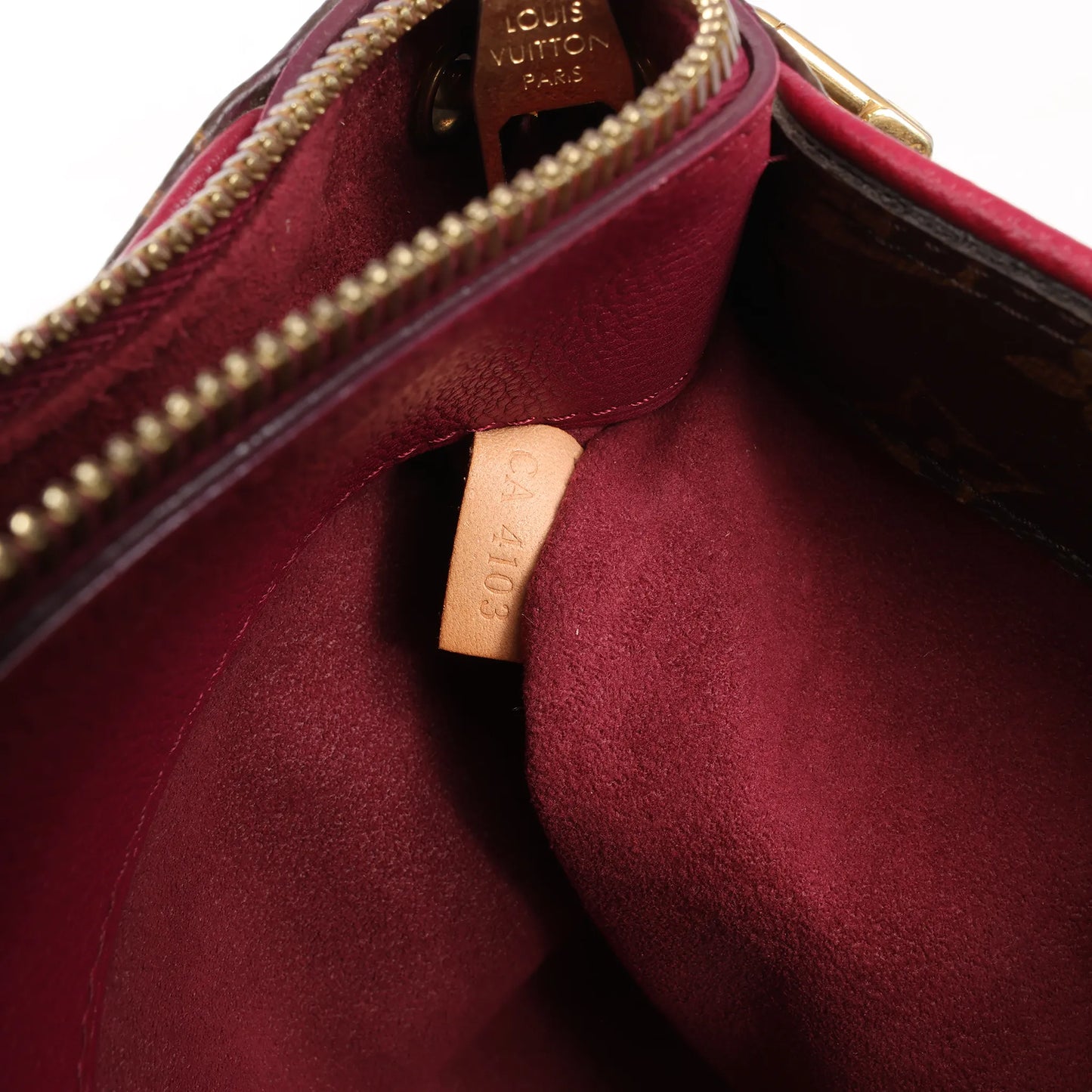 Louis Vuitton Monogram Pallas MM 2Way Handbag in Brown x Red M40906