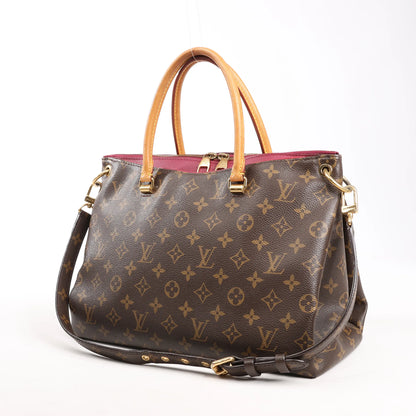 Louis Vuitton Monogram Pallas MM 2Way Handbag in Brown x Red M40906