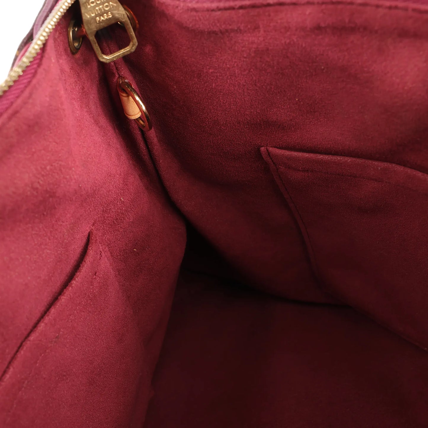 Louis Vuitton Monogram Pallas MM 2Way Handbag in Brown x Red M40906