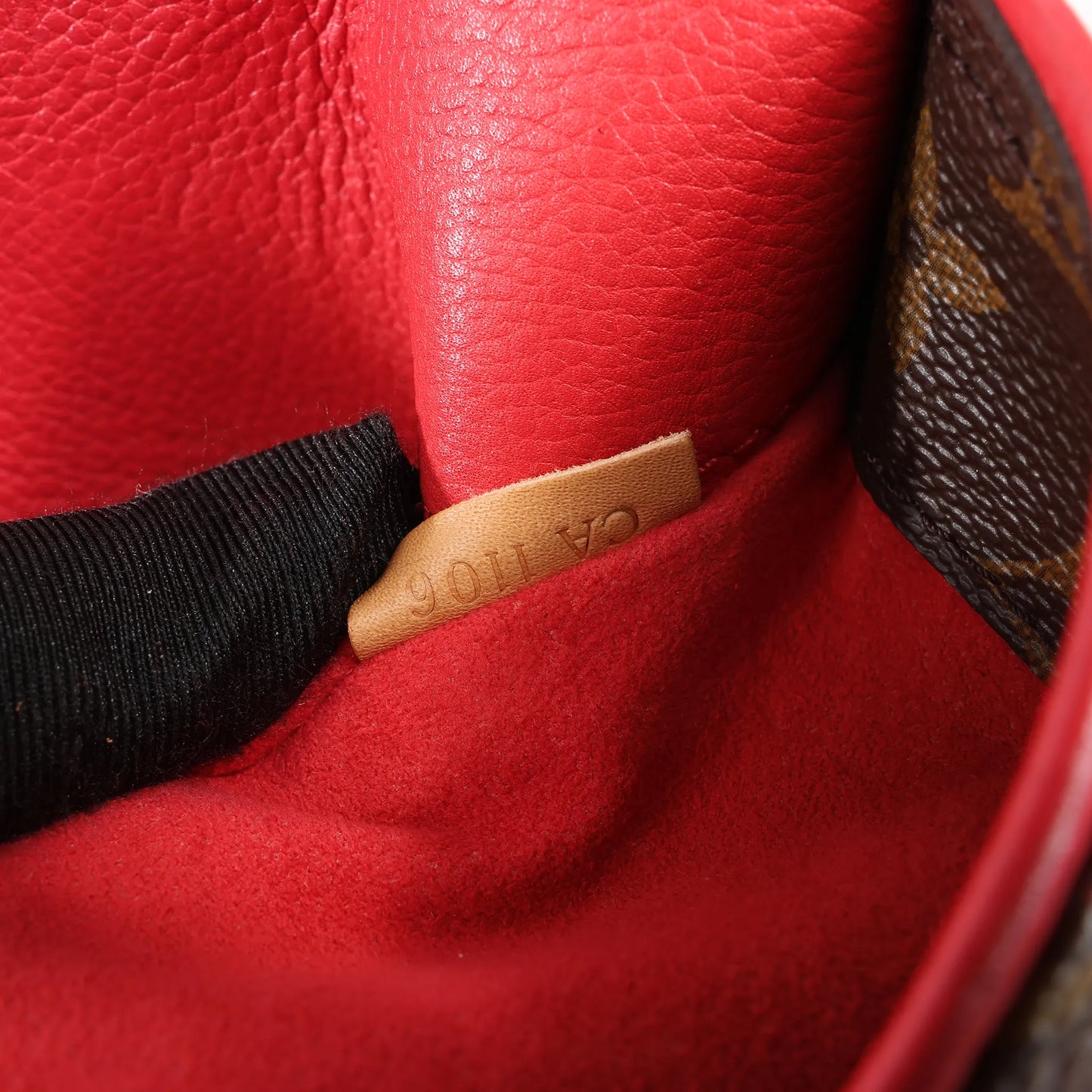 Louis Vuitton Pallas MM Monogram 2Way Handbag in Brown x Red M41175