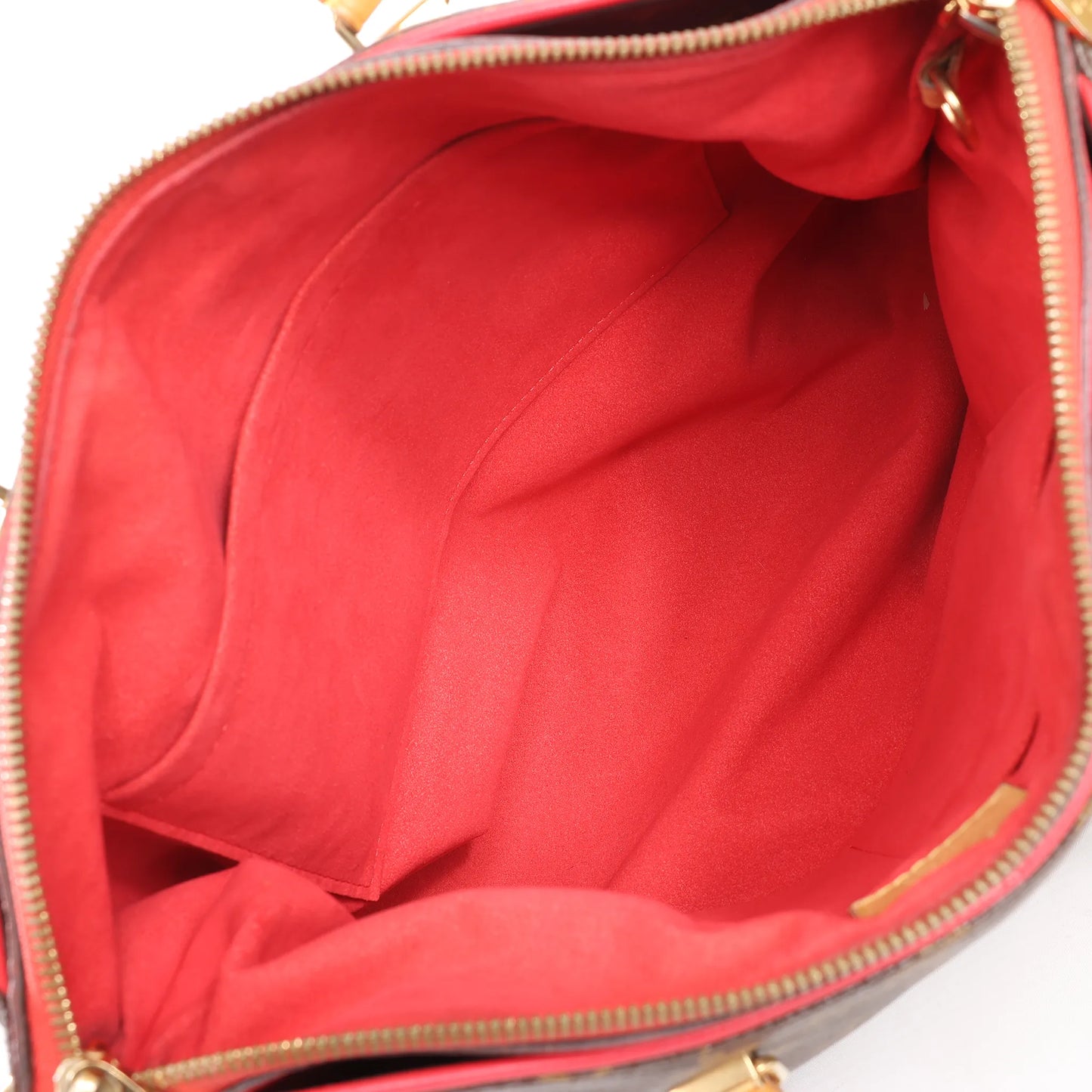 Louis Vuitton Pallas MM Monogram 2Way Handbag in Brown x Red M41175