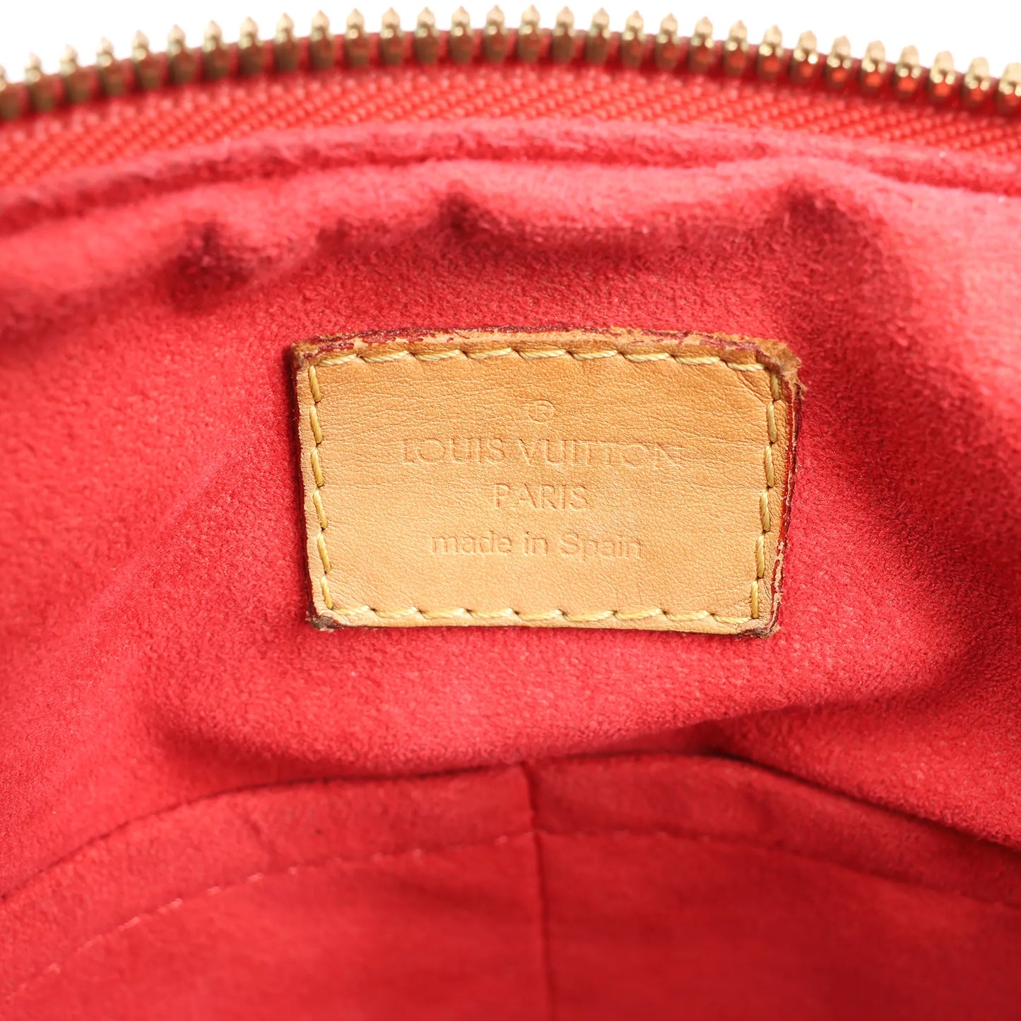 Louis Vuitton Pallas MM Monogram 2Way Handbag in Brown x Red M41175