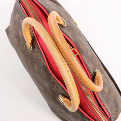 Louis Vuitton Pallas MM Monogram 2Way Handbag in Brown x Red M41175