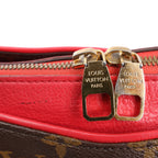 Louis Vuitton Pallas MM Monogram 2Way Handbag in Brown x Red M41175