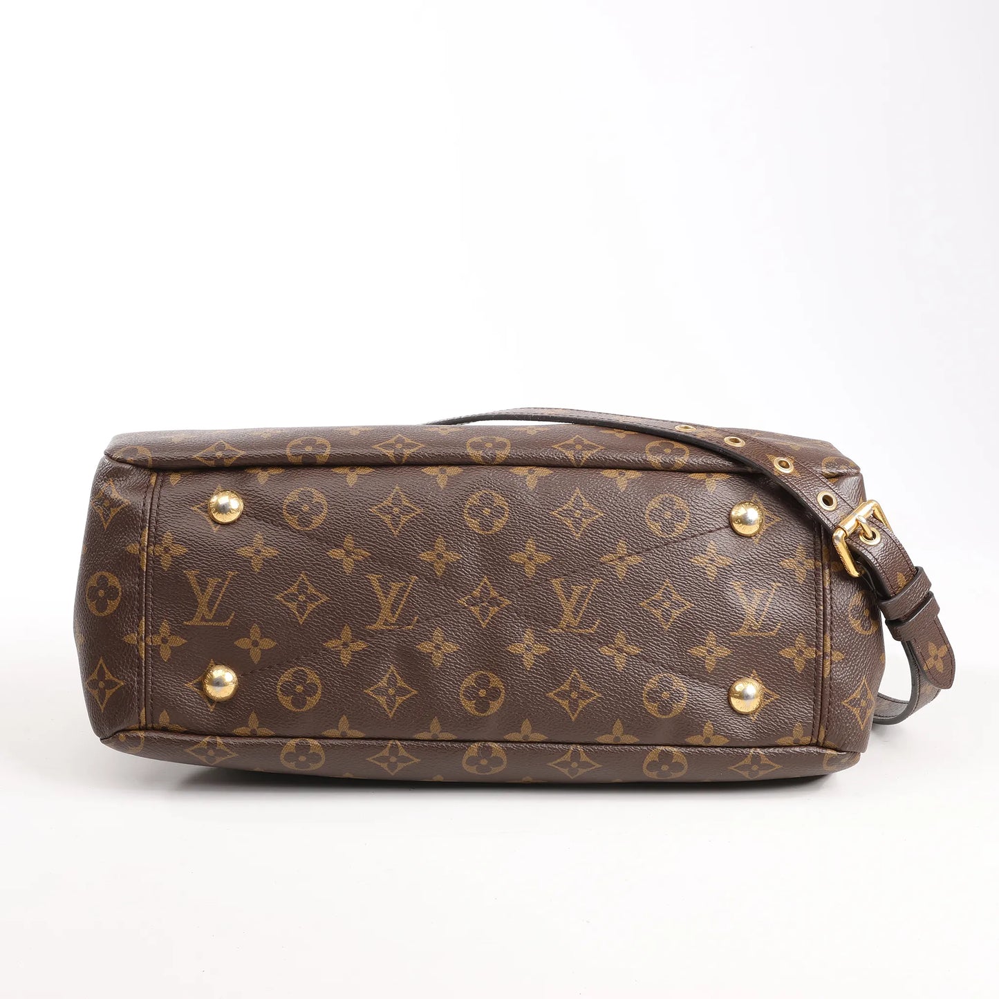 Louis Vuitton Pallas MM Monogram 2Way Handbag in Brown x Red M41175