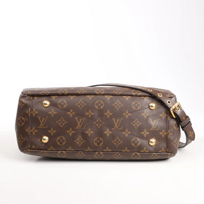 Louis Vuitton Pallas MM Monogram 2Way Handbag in Brown x Red M41175