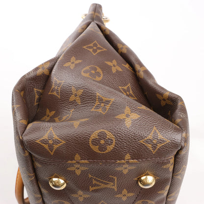Louis Vuitton Pallas MM Monogram 2Way Handbag in Brown x Red M41175
