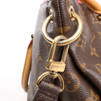 Louis Vuitton Pallas MM Monogram 2Way Handbag in Brown x Red M41175