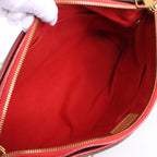 Louis Vuitton Pallas Monogram Canvas 2Way Handbag in Brown x Red M41175