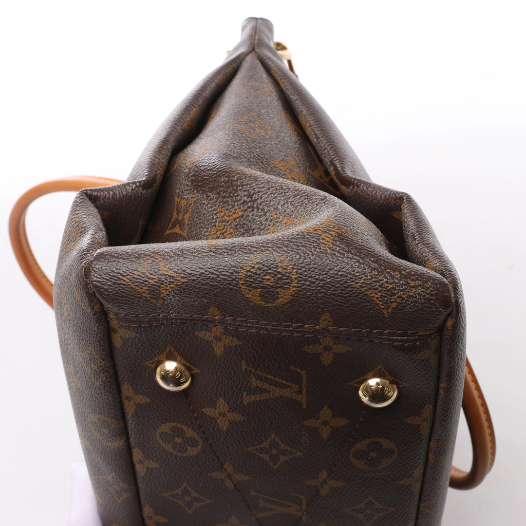 Louis Vuitton Pallas Monogram Canvas 2Way Handbag in Brown x Red M41175