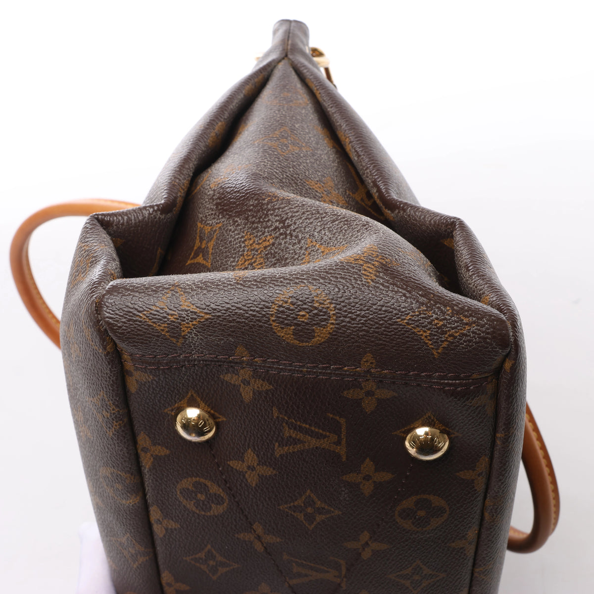 Louis Vuitton Pallas Monogram Canvas 2Way Handbag in Brown x Red M41175