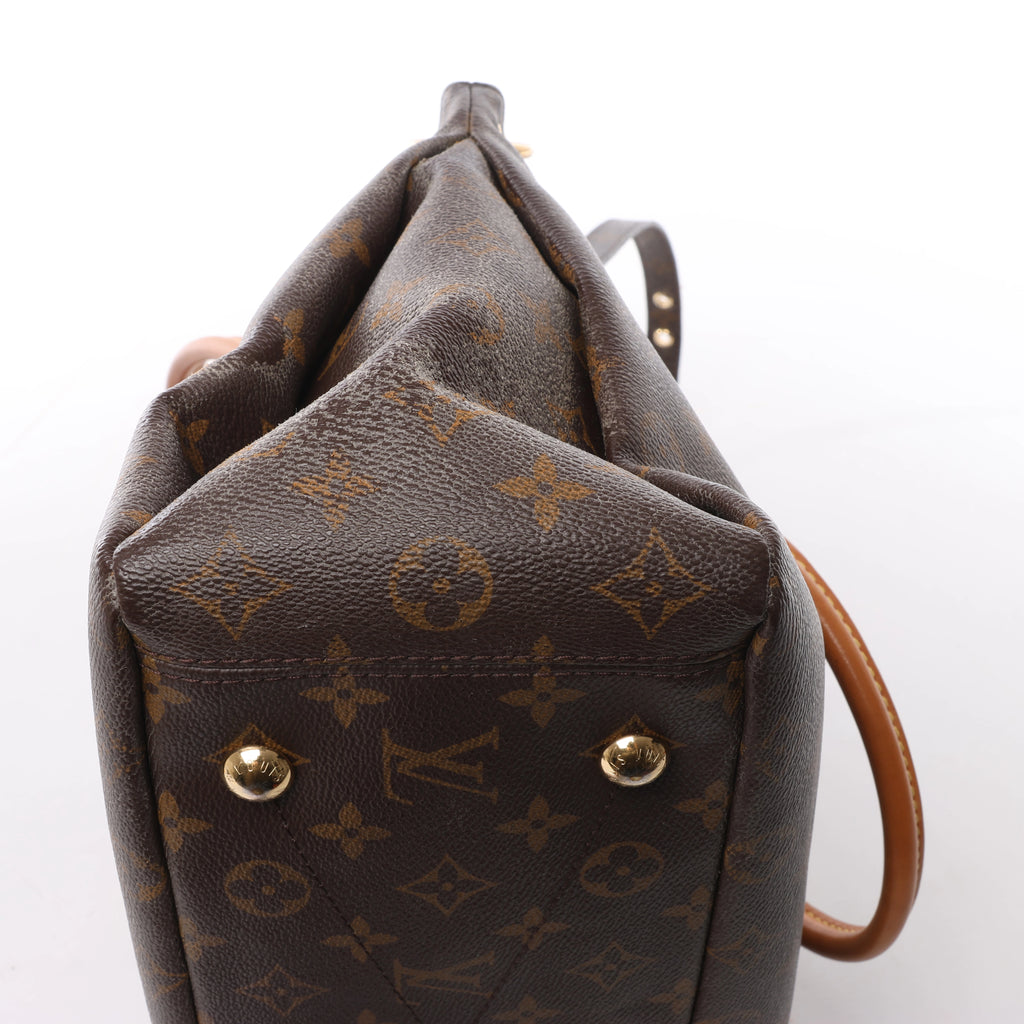 Louis Vuitton Pallas Monogram Canvas 2Way Handbag in Brown x Red M41175