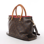 Louis Vuitton Pallas Monogram Canvas 2Way Handbag in Brown x Red M41175