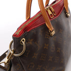 Louis Vuitton Pallas Monogram Canvas 2Way Handbag in Brown x Red M41175