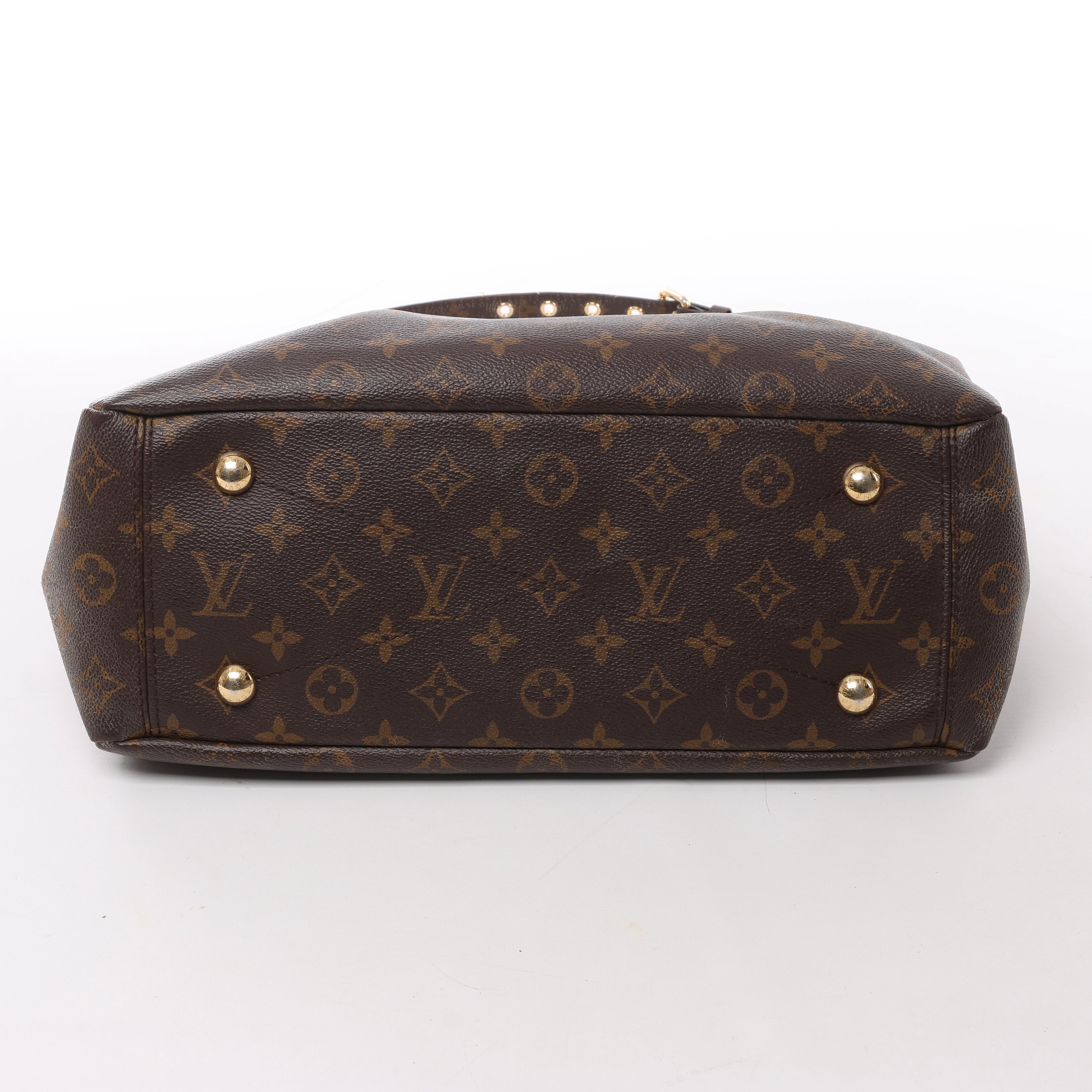 Louis Vuitton Pallas Monogram Canvas 2Way Handbag in Brown x Red M41175